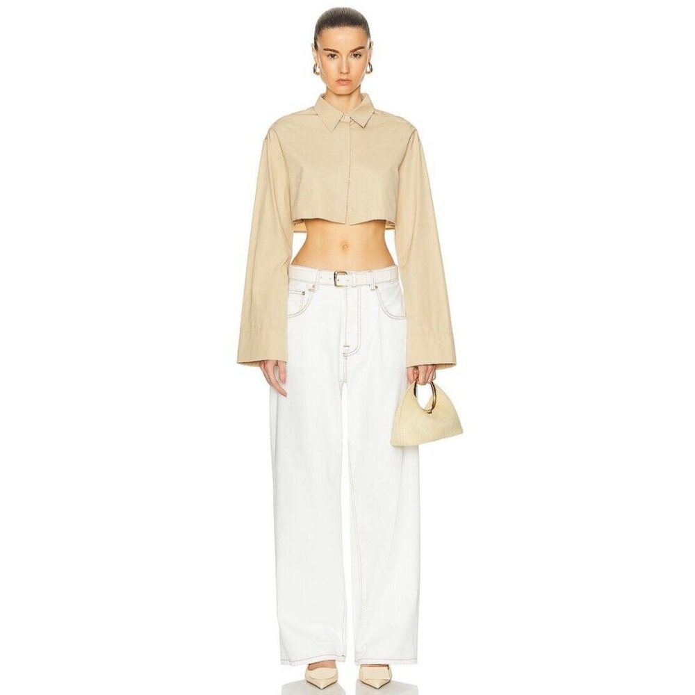 JACQUEMUS Le De Nimes Large Jeans Off White & Tabac - Picture 2 of 4